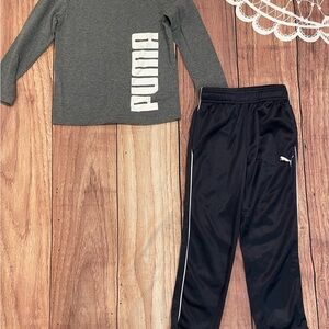 PUMA Kids Black Joggers with Gray Accents